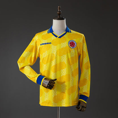 Colombia Originals Home Jersey 1994 Retro Long Sleeves Football Kit Soccer Shirt