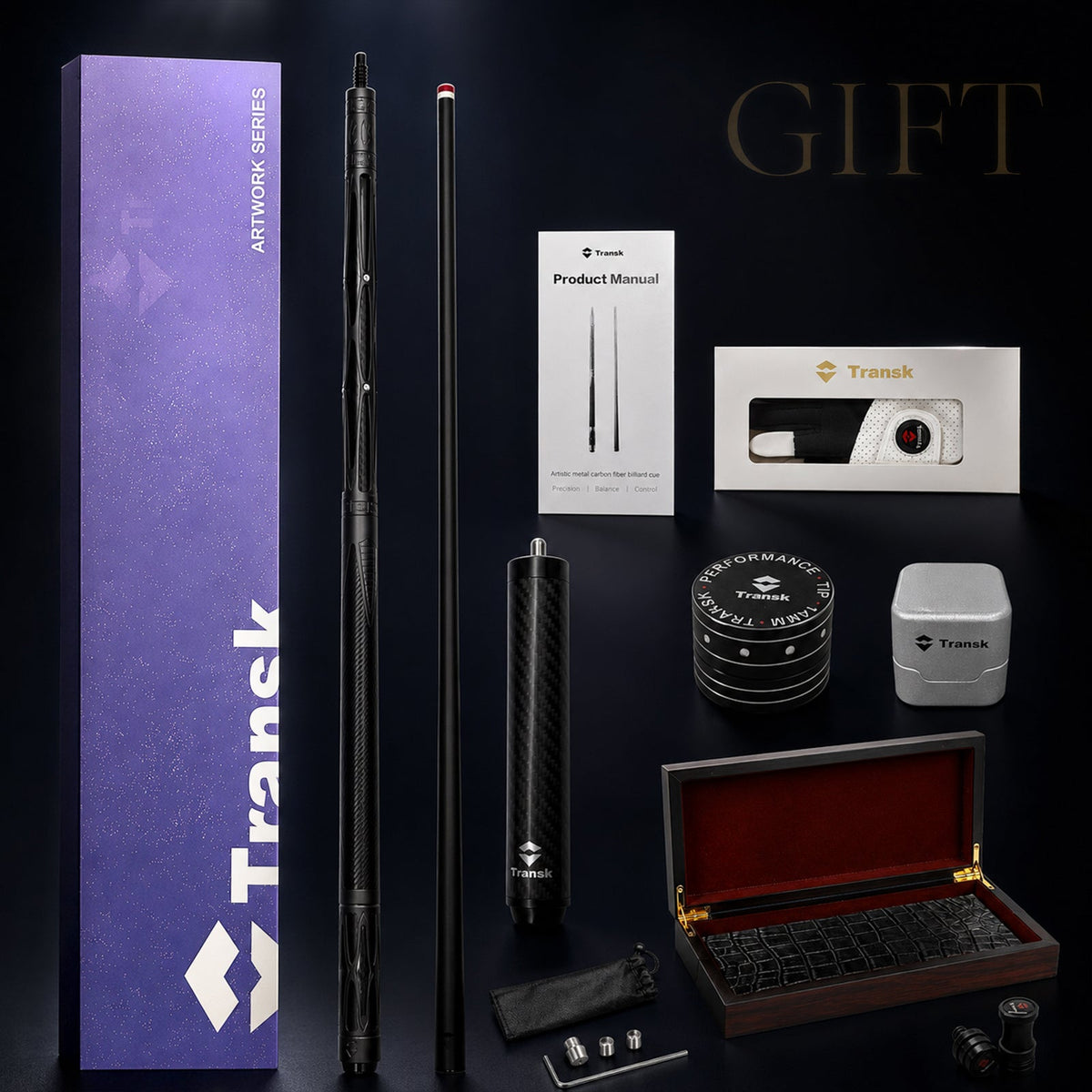 TRANSK Global Collector's Edition Metal Carbon Fiber Pool Cue - No.01, Only 10 Pieces Worldwide