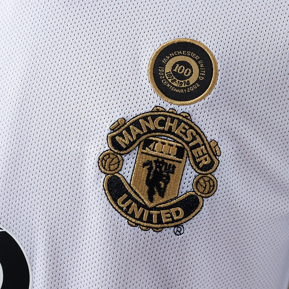 Manchester United Jersey 2001-02 Double-sided Retro Football Kit Long Sleeves