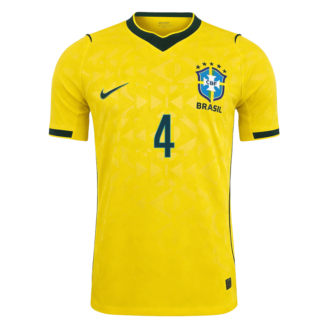 MARQUINHOS #4 Mens Brazil World Cup Home Jersey 2026 - Player Version (Slim Fit)