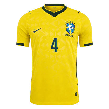 MARQUINHOS #4 Mens Brazil World Cup Home Jersey 2026 - Player Version (Slim Fit)