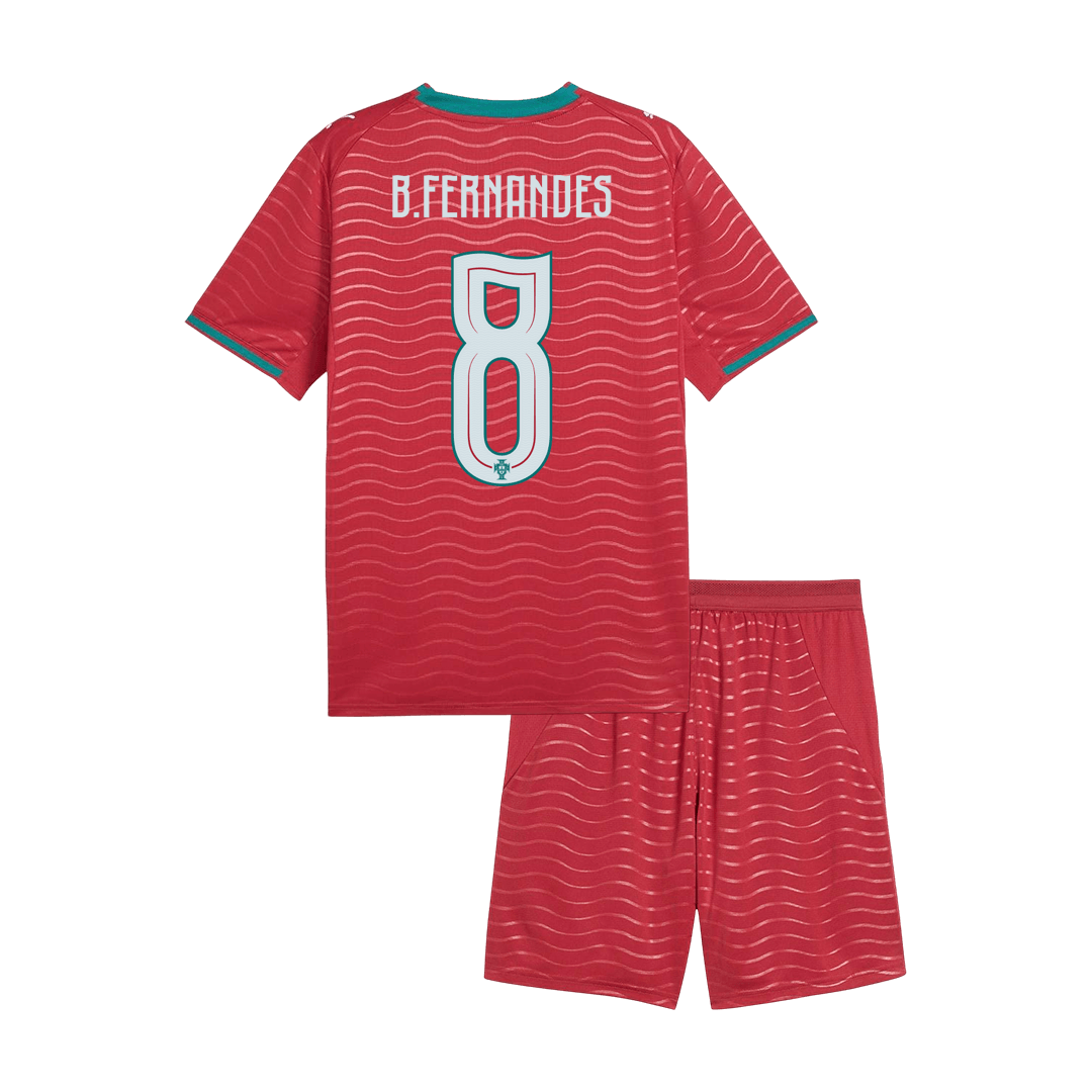 B. FERNANDES #8 Kids Portugal World Cup Home Kit 2026 [PREMIUM]