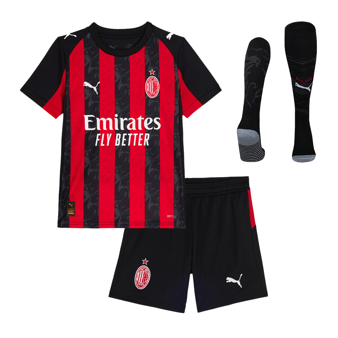 Kids AC Milan Home Full Kit 2025/26