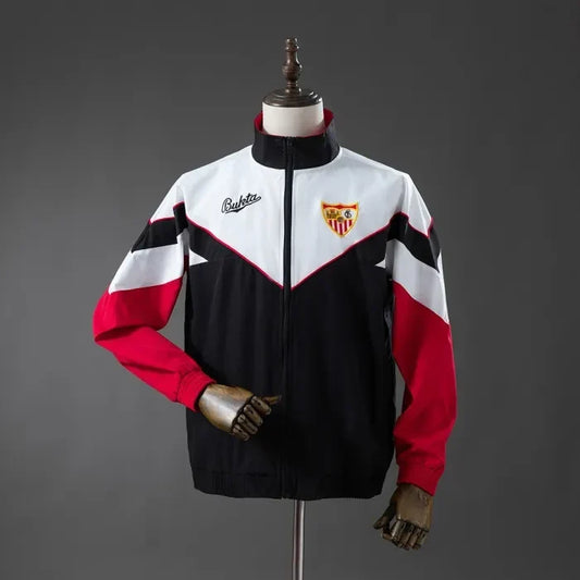 Sevilla Windbreaker 1992-93 Black White Football Jacket