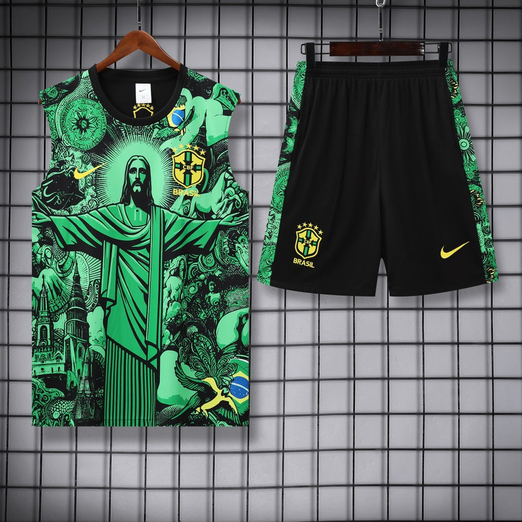 Brazil Vest Set Training Tracksuits 25/26 Football Kit Soccer Jersey