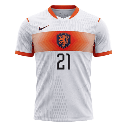 F.DE JONG #21 Mens Netherlands World Cup Away Jersey 2026 - Player Version (Slim Fit)