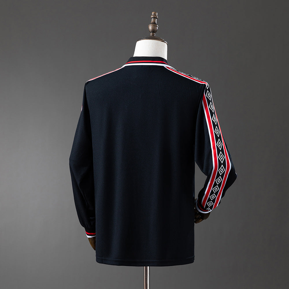 Manchester United Jersey 1998-99 Home Black Retro Kit Long Sleeves