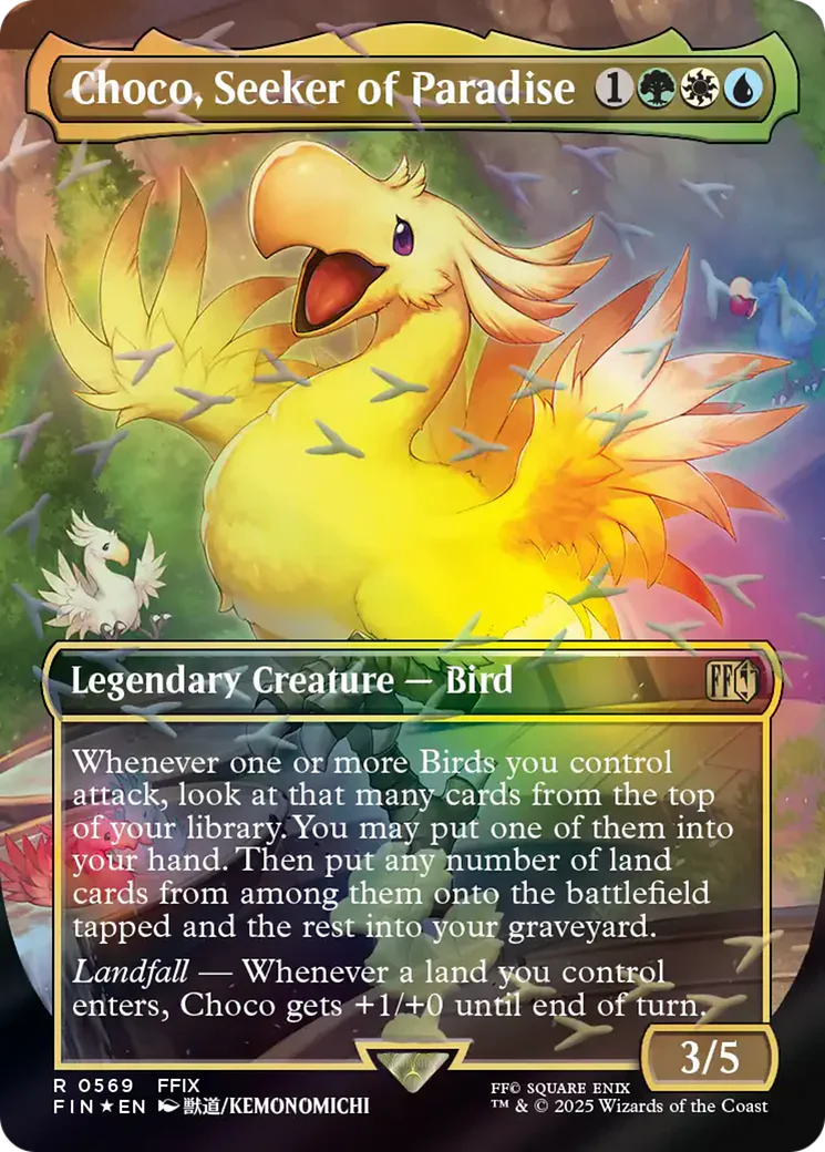 Choco, Seeker of Paradise (Borderless) (Chocobo Track Foil) - Final Fantasy (FIN)
