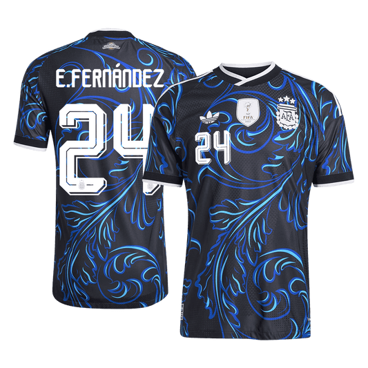 E. FERNÁNDEZ #24 Mens Argentina World Cup Away Jersey 2026 - Player Version (Slim Fit)