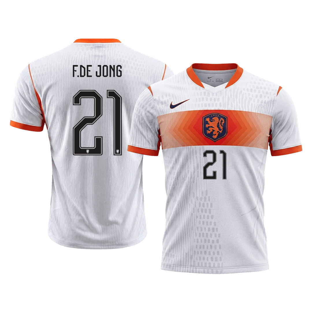 F.DE JONG #21 Mens Netherlands World Cup Away Jersey 2026 - Player Version (Slim Fit)