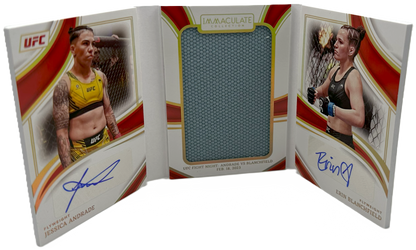 2023 Panini Immaculate UFC - Erin Blanchfield & Jessica Andrade JOC-JE - Jumbo Octagon Dual Booklet Auto /25
