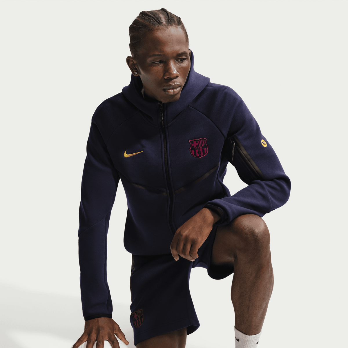 Nike FC Barcelona Tech Fleece Windrunner Soccer Full-Zip Hoodie
