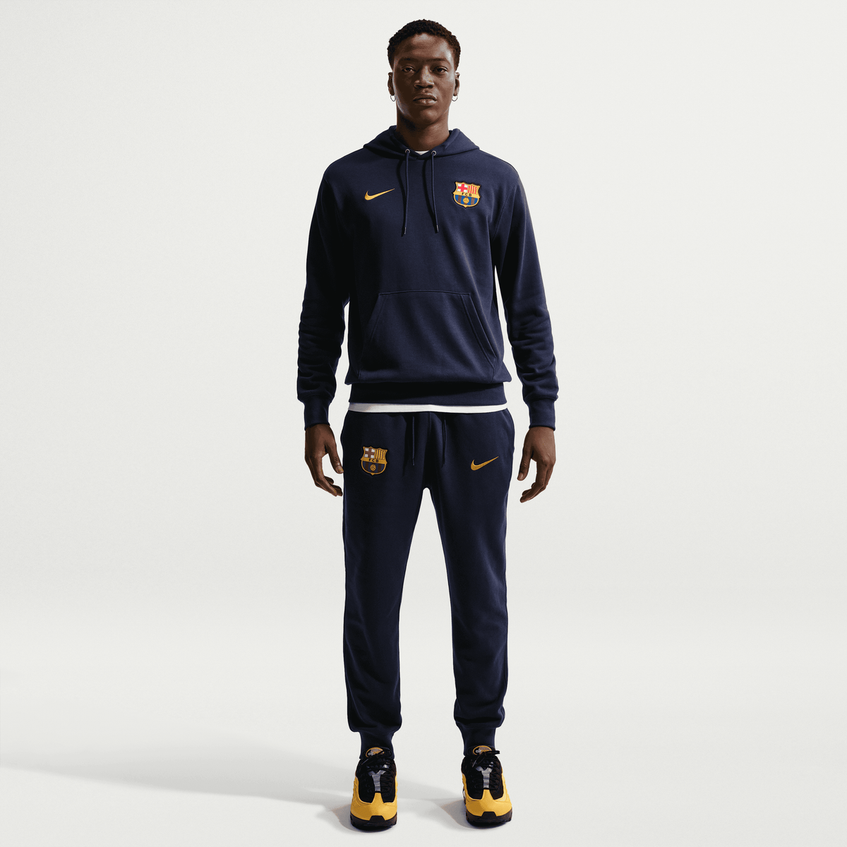 Nike FC Barcelona Club Pullover Hoodie -Navy