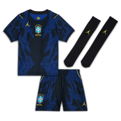 Nike Little Kids Brazil Stadium Away Jordan Soccer Replica 3-Piece Kit