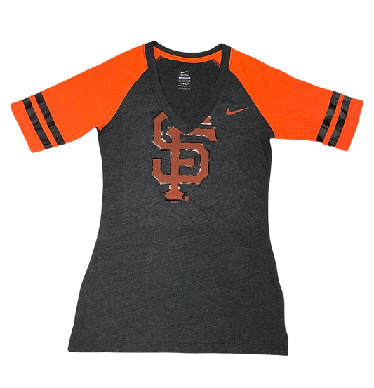 Nike Women's San Francisco Giants Logo V-neck T Shirt