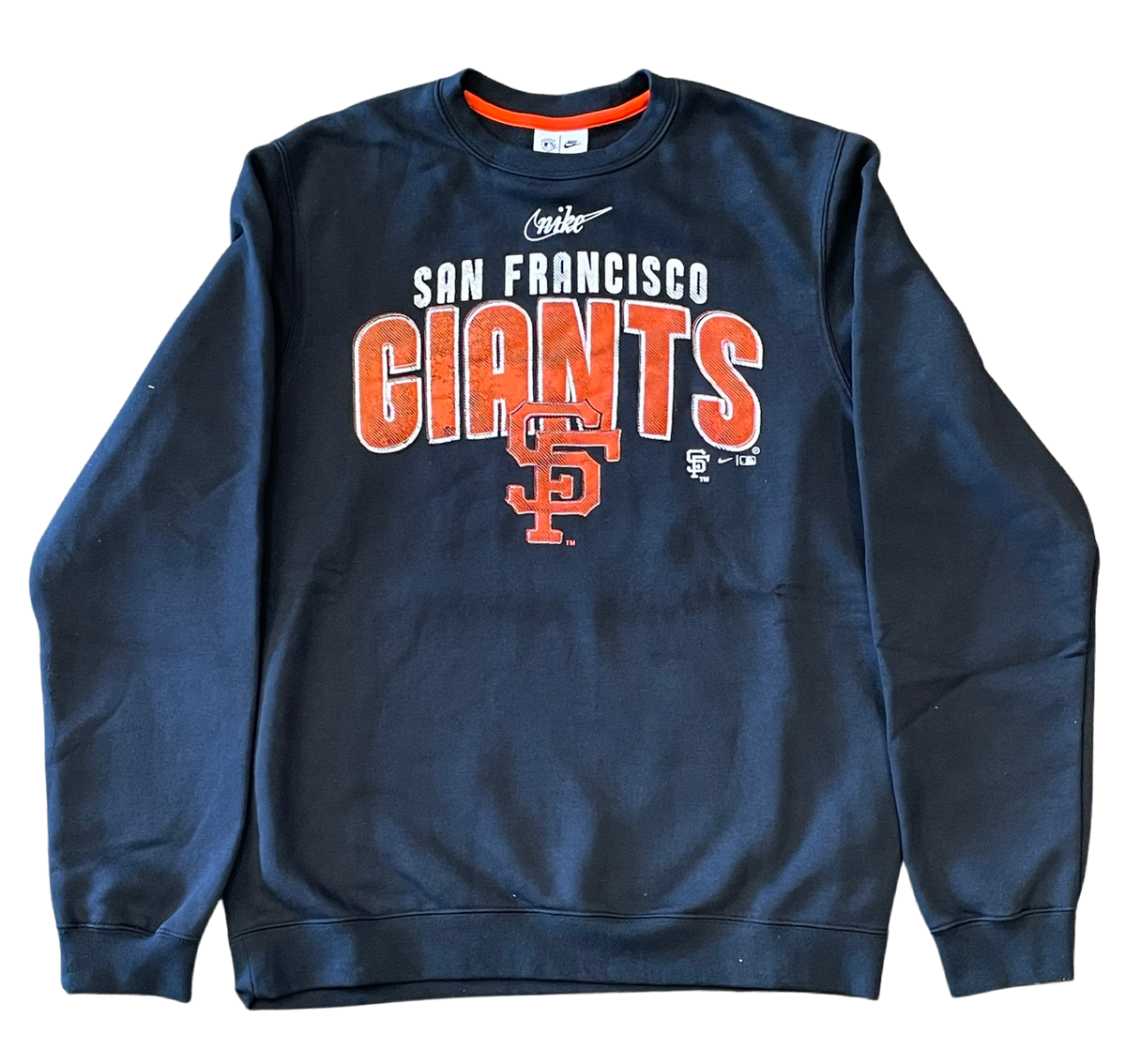 Nike Men's San Francisco Giants Pullover Crew Sweatshirt Black
