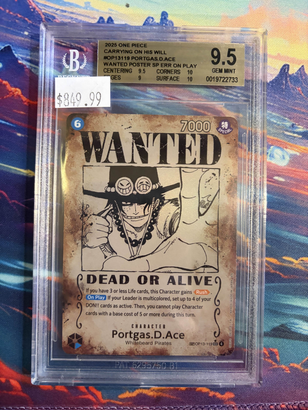 BGS 9.5 Portgas.D.Ace WANTED POSTER SP [Carrying on His Will] - 19722733
