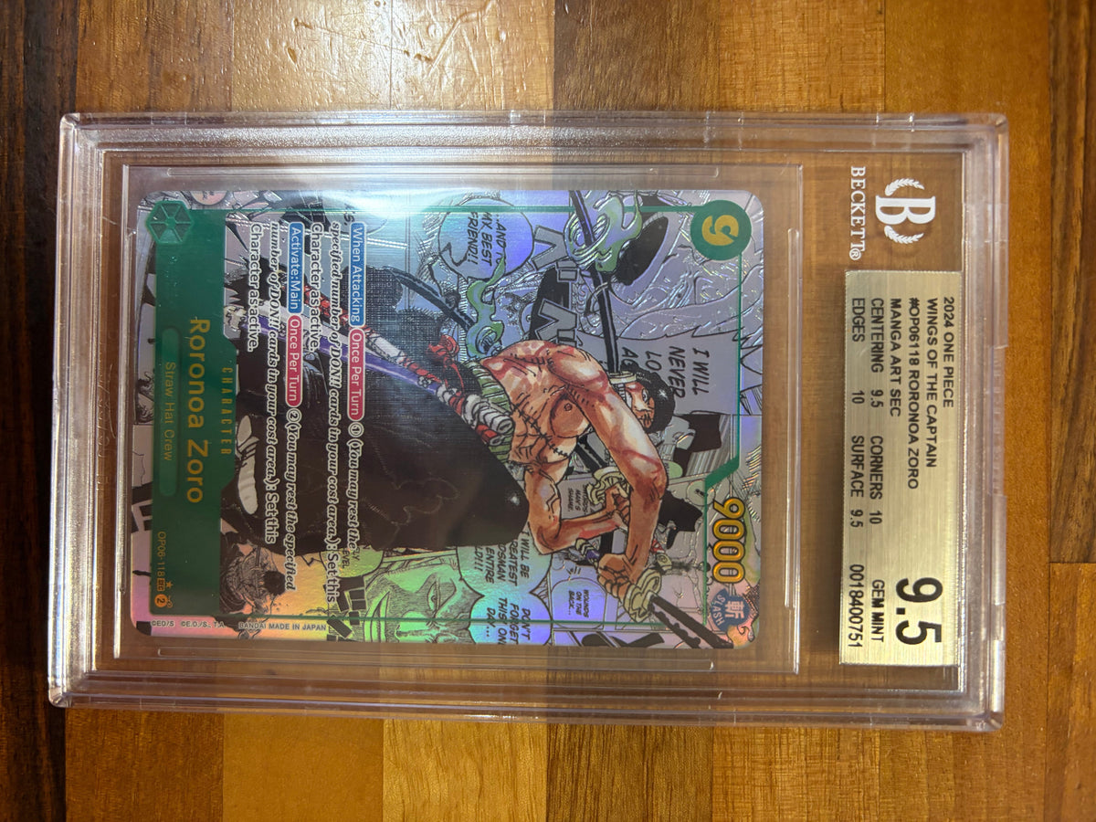 BGS 9.5 Roronoa Zoro (Alternate Art) (Manga) [Wings of the Captain] - 18400751