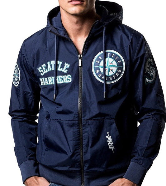 Pro Standard Seattle Mariners Hybrid Woven Fz Jacket-Navy