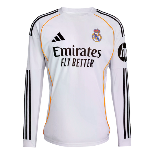 Adidas Real Madrid 25/26 Long Sleeve Home Jersey