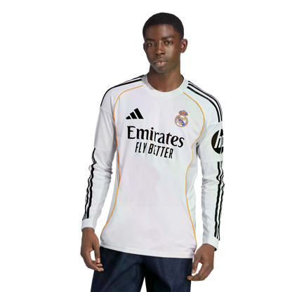 Adidas Real Madrid 25/26 Long Sleeve Home Jersey