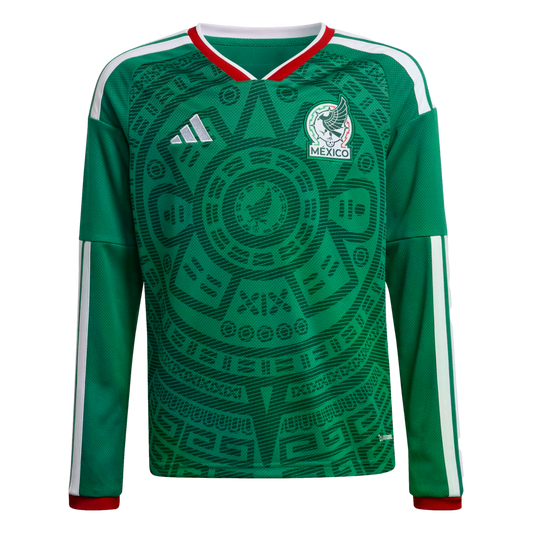 Adidas Mexico 2026 Long Sleeve Youth Home Jersey