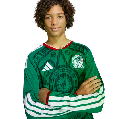 Adidas Mexico 2026 Long Sleeve Youth Home Jersey