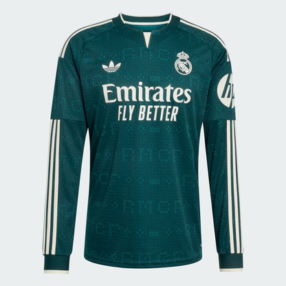 Adidas Real Madrid Long Sleeve Away Stadium Jersey 26/27