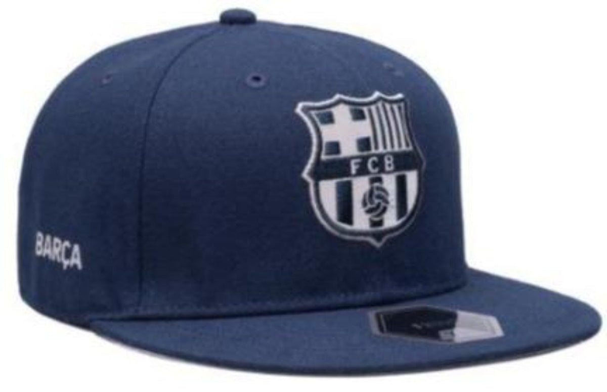 FI COLLECTION FC BARCELONA BRAVEHEART FITTED HAT-NAVY