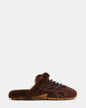 AZIEL MULE FAUX FUR CHOCOLATE BROWN SUEDE