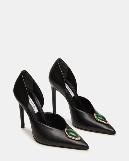 NYSA STONE BLACK LEATHER