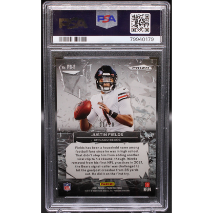 2021 Panini Prizm - Justin Fields PB8 - Gold /10 - PSA 9