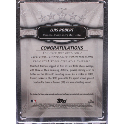 2021 Topps Five Star Baseball - Luis Robert FTP-LR - Five Tool Phenom Auto /25