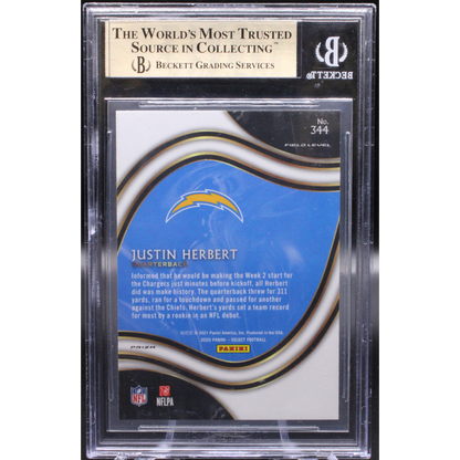 2020 Panini Select - Justin Herbert - Silver Field Level- BGS 9.5
