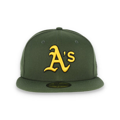 Oakland Athletics New Era 59Fifty Cap-OLIVE/yellow