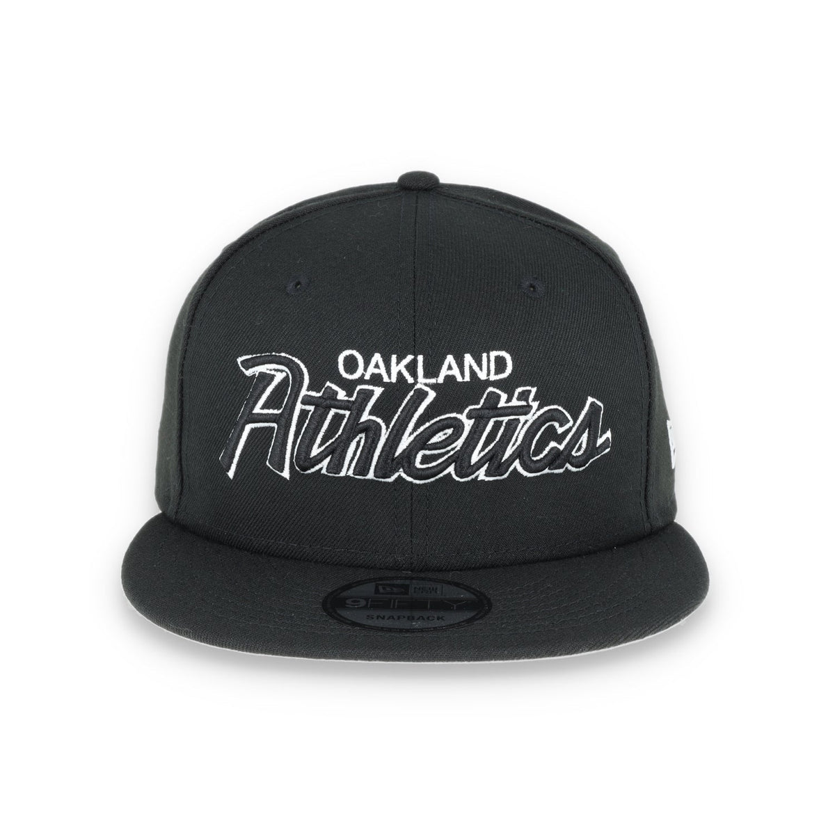 OAKLAND ATHLETICS NEW ERA SCRIPT 9FIFTY SNAPBACK-BLK/WHT