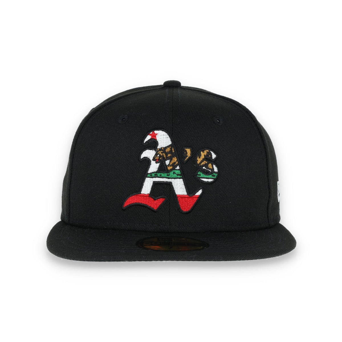 OAKLAND ATHLETICS NEW ERA CA BEAR 59FIFTY FITTED HAT-BLACK