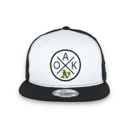 OAKLAND ATHLETICS NEW ERA 4X LOGO 9FIFTY SNAPBACK HAT-WHITE