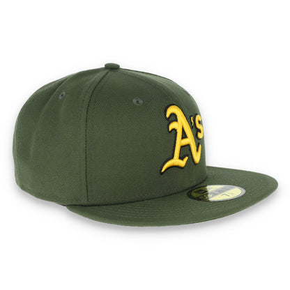 Oakland Athletics New Era 59Fifty Cap-OLIVE/yellow
