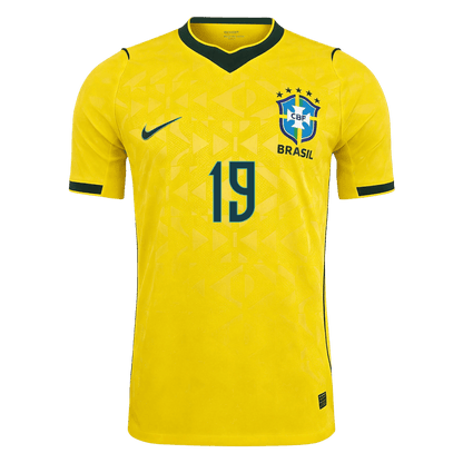 ENDRICK #19 Mens Brazil World Cup Home Jersey 2026 - Player Version (Slim Fit)