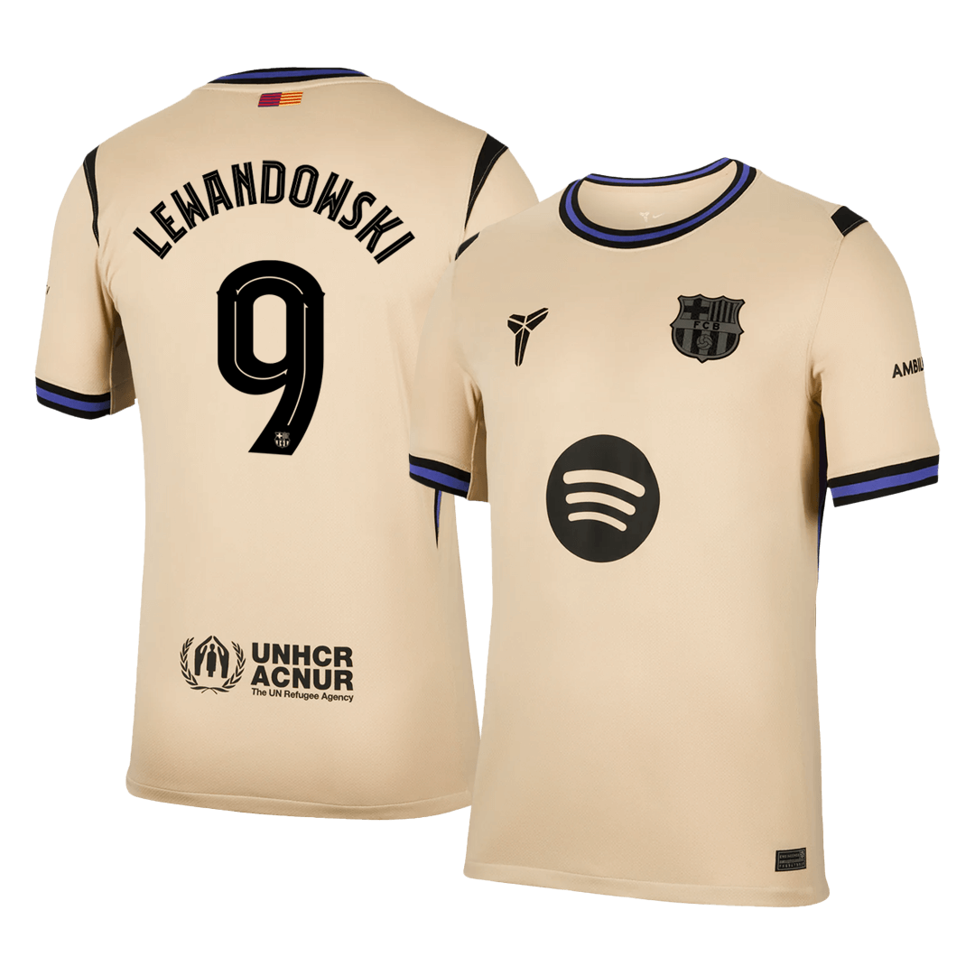 LEWANDOWSKI #9 Mens Barcelona Away Jersey 2025/26 - UCL