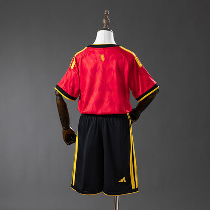 Kids Belgium Home Jersey 2026 World Cup Football Kit Soccer Shirt