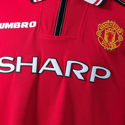 Manchester United Jersey1998-99 Home Retro Football Kit Long Sleeves