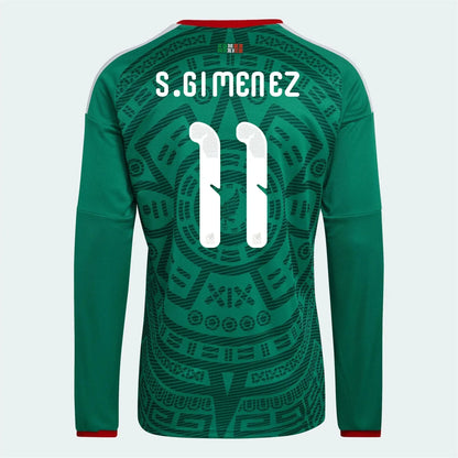 adidas 2026 Mexico Men's Stadium Home Long-Sleeve Soccer Jersey