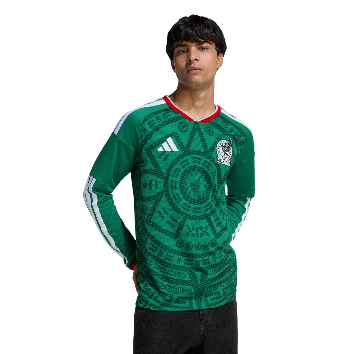 adidas 2026 Mexico Men's Stadium Home Long-Sleeve Soccer Jersey