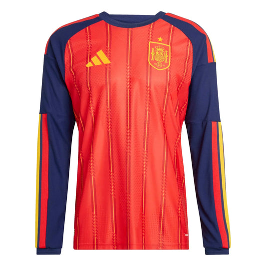 adidas 2026 Spain Men's Authentic Home Long-Sleeve Soccer Jersey