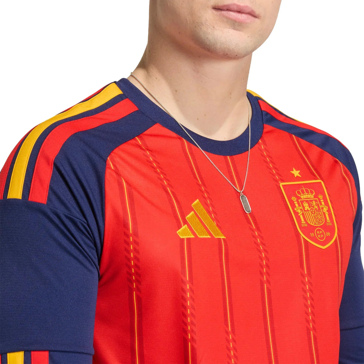 adidas 2026 Spain Men's Stadium Home Long-Sleeve Soccer Jersey