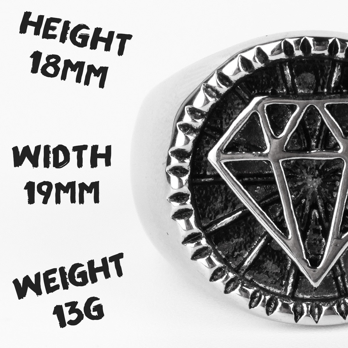 Biker Stainless Steel Ring – Hip Hop with Rhinestone Diamond 316L Punk Rock