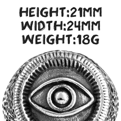 Biker Statement Ring – Egyptian Eye of Horus Masonic 316L Stainless Steel Punk