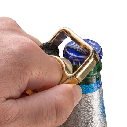 Brass Bottle Opener Knuckles – Ring with Single Finger Duster Self Defense with Tactical